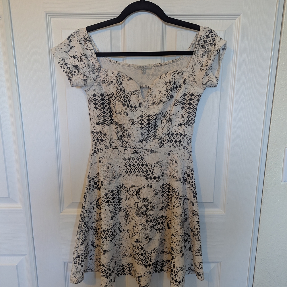 Charlotte Russe Black and Cream Mini Dress